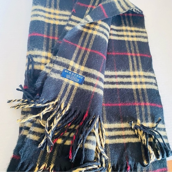 RARE - BURBERRY 100% CASHMERE CHECK LARGE SCARF SHAWL WRAP - Picture 3 of 10